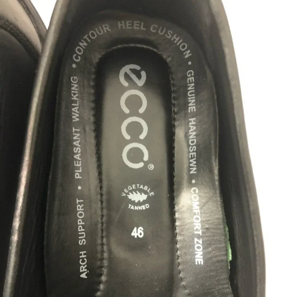 ECCO Black Slip On Driving Racing Loafers Casual Comfort Shoes US 11.5 EU 46 VGC